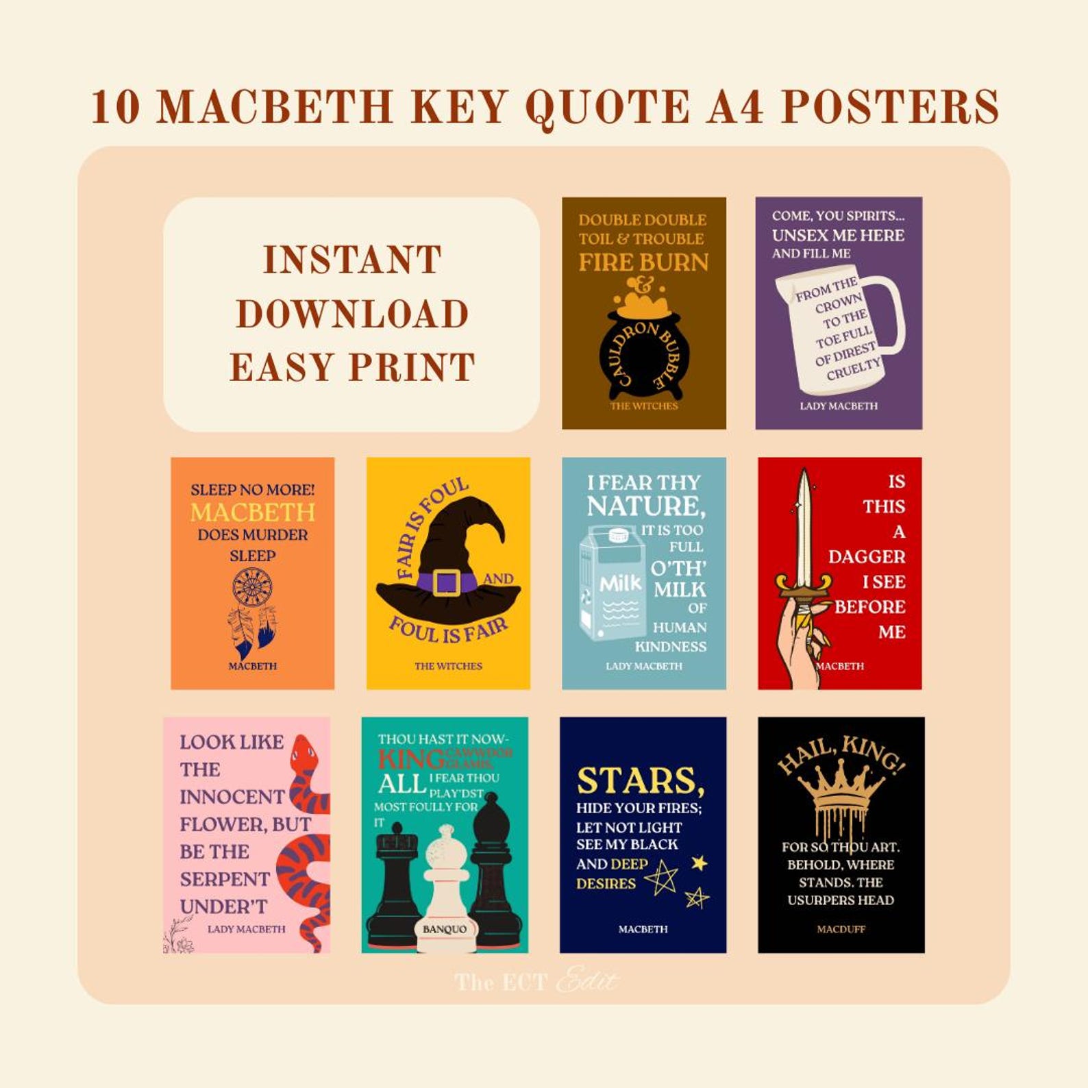 Macbeth Quote Posters collection by The ECT Edit